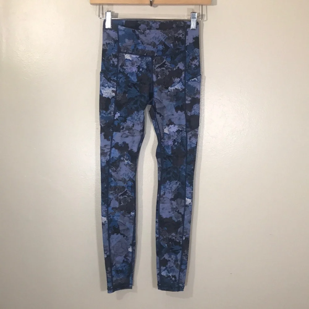 Lululemon Blue Printed High-Waist Leggings